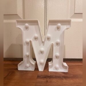 White Marquee Letter 'M' with Lights​